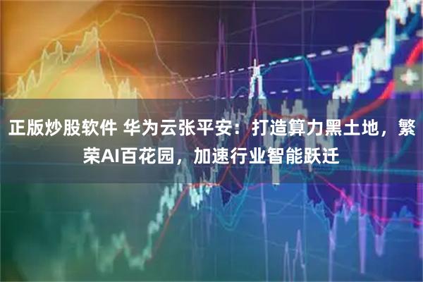 正版炒股软件 华为云张平安：打造算力黑土地，繁荣AI百花园，加速行业智能跃迁